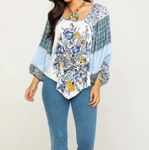 FREE PEOPLE POSITANO NWOT boho blouse - Picture 2 of 7